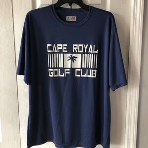 Mens T-Shirt by A4.com, L, Navy & White, VGUC